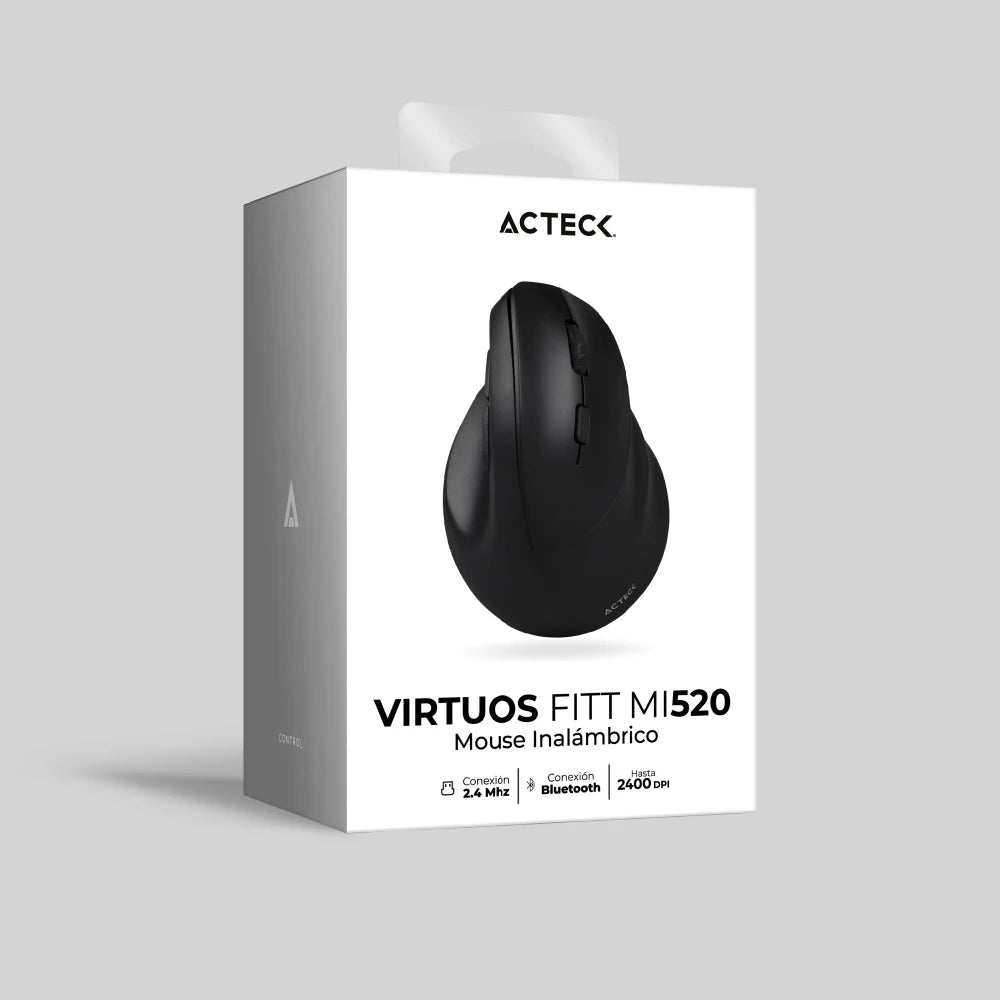 Mouse Ergonómico Vertical | Virtuos Fitt MI520 | Negro