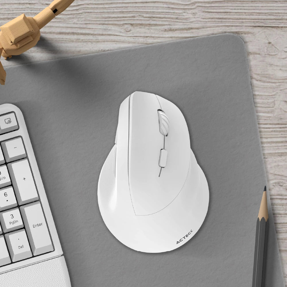Mouse Ergonómico Vertical | Virtuos Fitt MI520 | Blanco