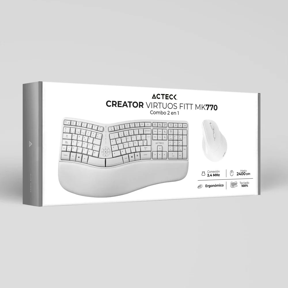 Combo Teclado y Mouse | Creator Virtuos Fitt MK770 | Blanco