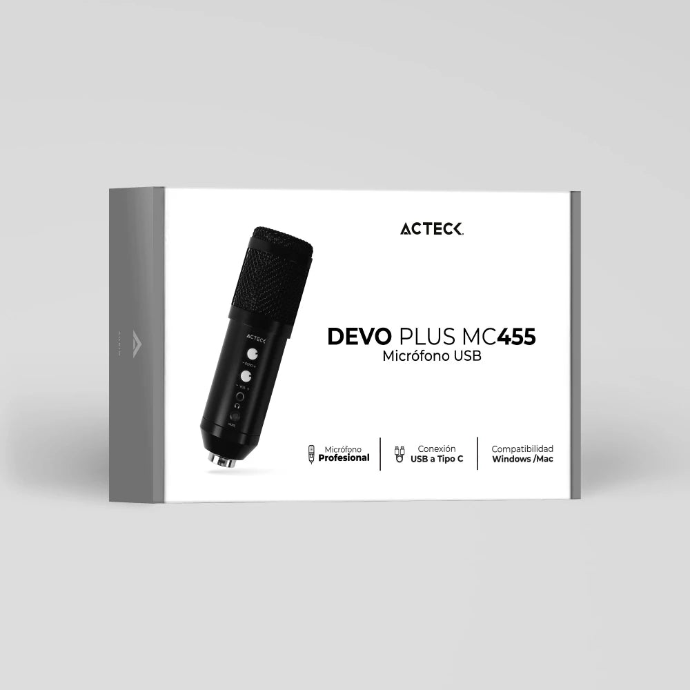 Micrófono Condensador | Devo Plus MC455 USB | Negro
