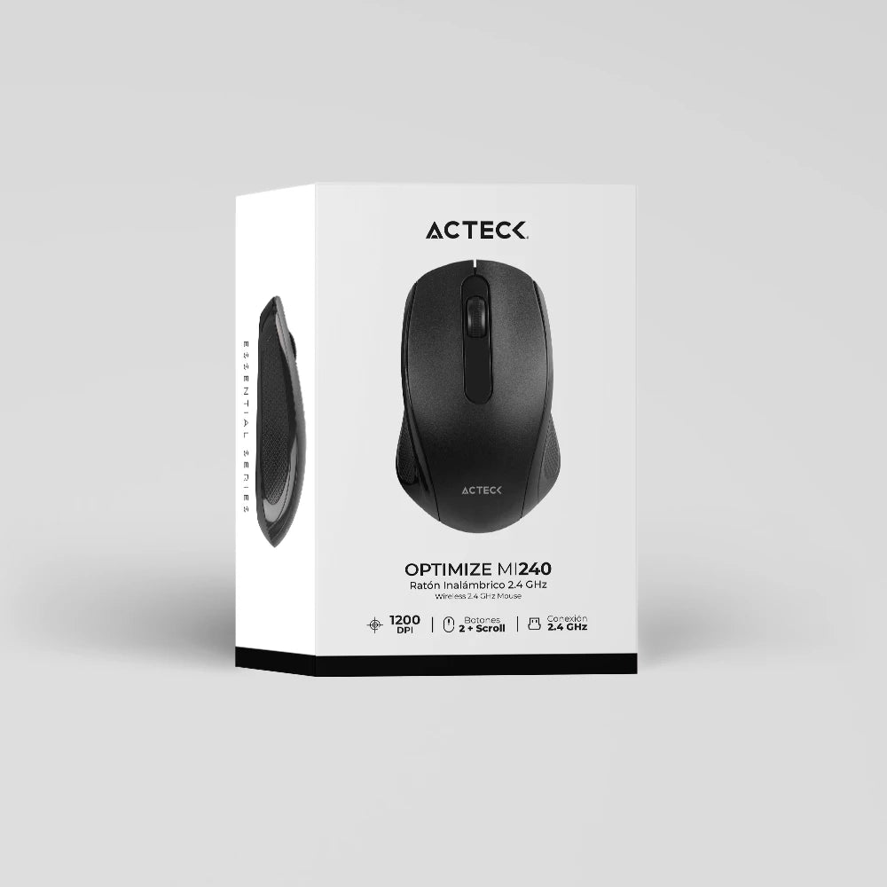 Mouse Estándar Inalámbrico | Optimize MI240 | Negro