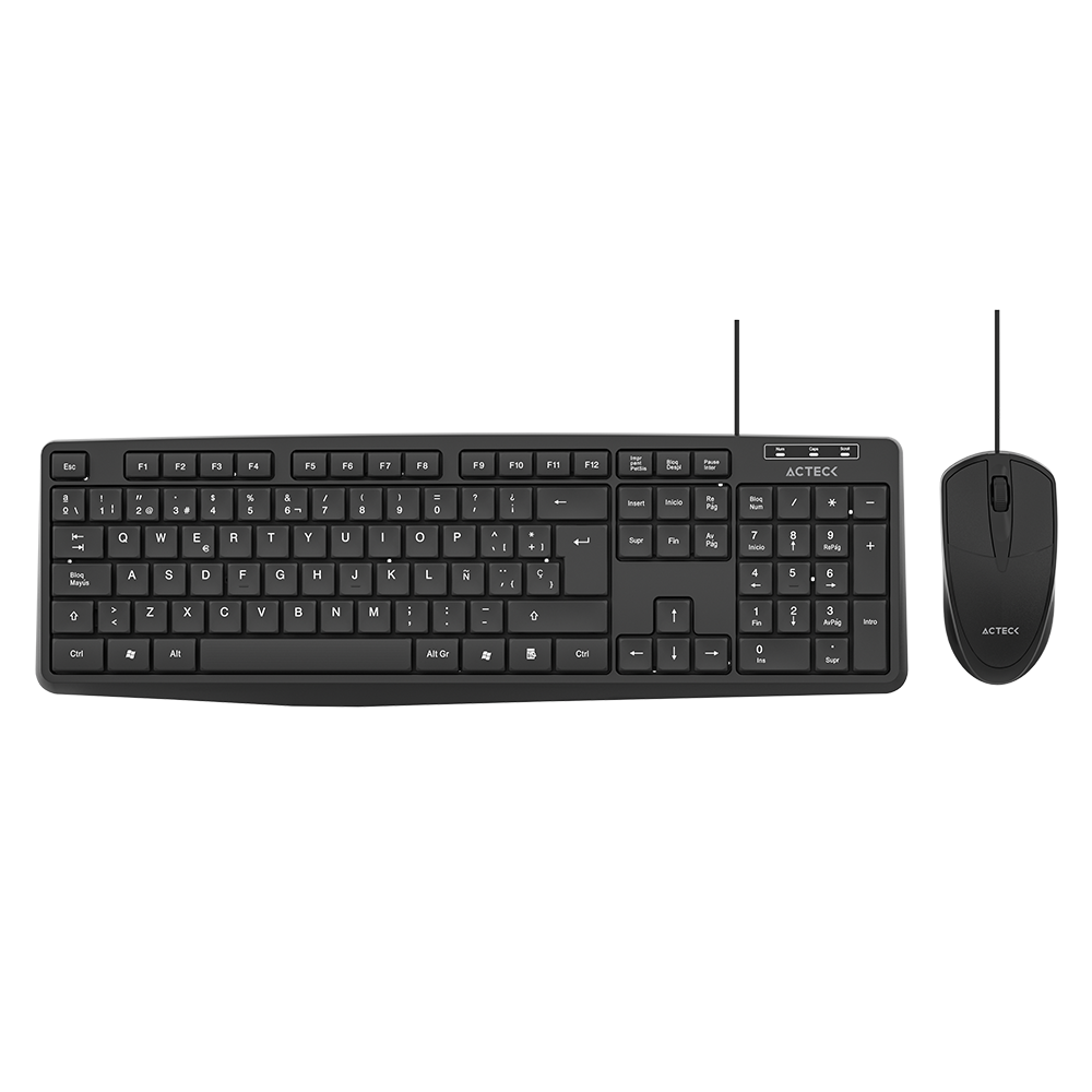 Combo 2 en 1 Alámbrico Teclado y Mouse | Creator MK210 | Negro