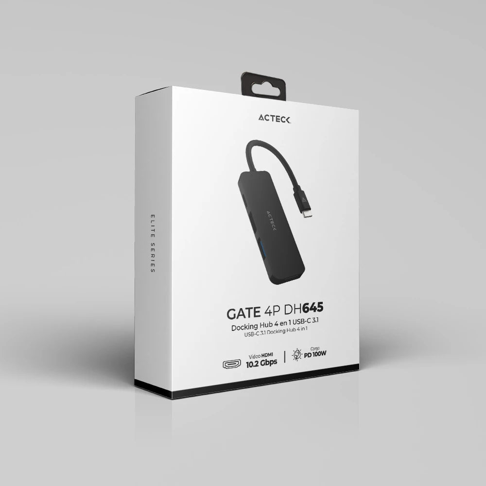 HUB USB C | Gate 5P DH645 | 4k Hdmi + 1xUSB A 3.0 + 1xUSB A 2.0 + USB C PD Charging