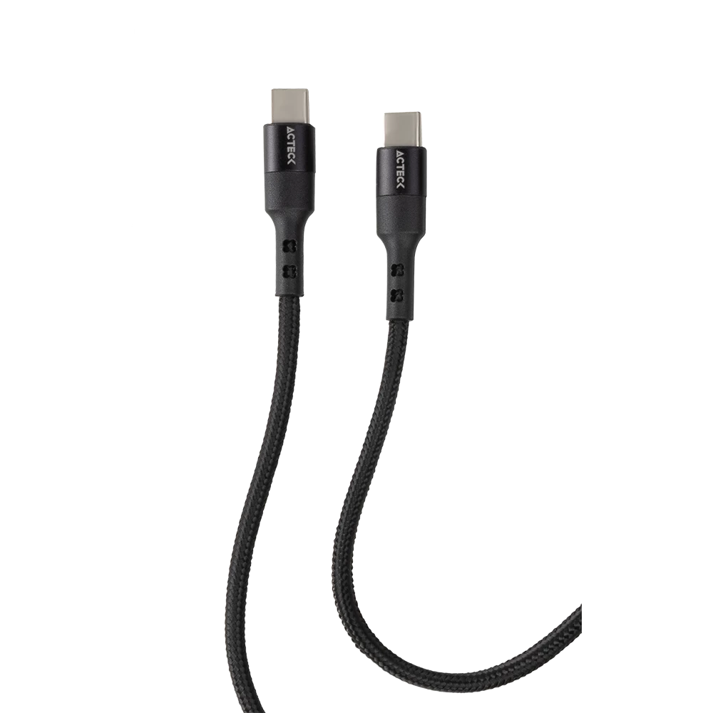 Cable USB C a USB C | Linx Plus CC420 | Carga Ultra Rápida + Hasta 60W 1Mt Nylon Trenzado + Macho a Macho  | Advanced Series Negro