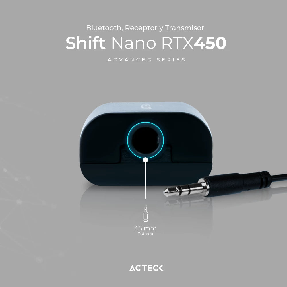 Adaptador Bluetooth USB A | Shift Nano RTX450 | Tipo Dongle Bluetooth 5.0 + Aux 3.5mm | Advanced Series Negro