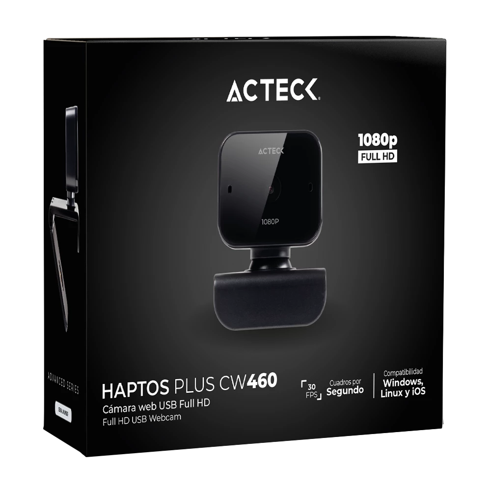 Camara Web | Haptos Plus CW460 | 1080p + 15 FPS Auto Focus con Microfono + Ajuste Multiángulo | Advanced Series Negro