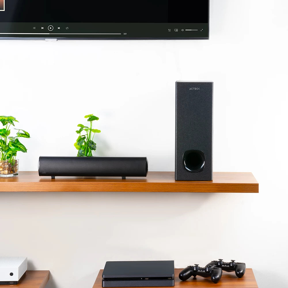 Barra de Sonido para Computo y TV Dynamic Trim BS465 Subwoofer Alambrico 40 cm Bluetooth HDMI ptico 60W Alimentaci n 110v Advanced