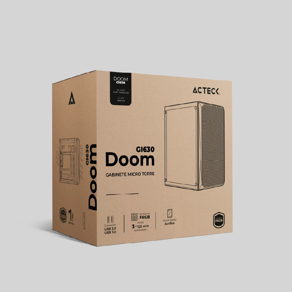 Gabinete Mini Torre | Doom GI630 | con Fuente de Poder ATX Plus 500w