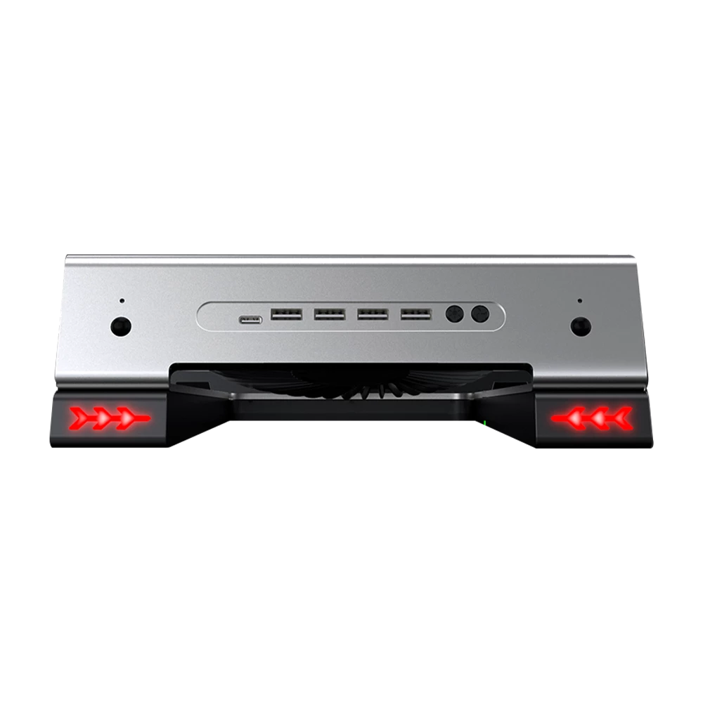Base Enfriadora | Froost EX BE650 | Para Laptop de Aluminio + Ventilador + Hub USB de 4 Puertos con RGB + 9 Niveles de ajuste |  Negro