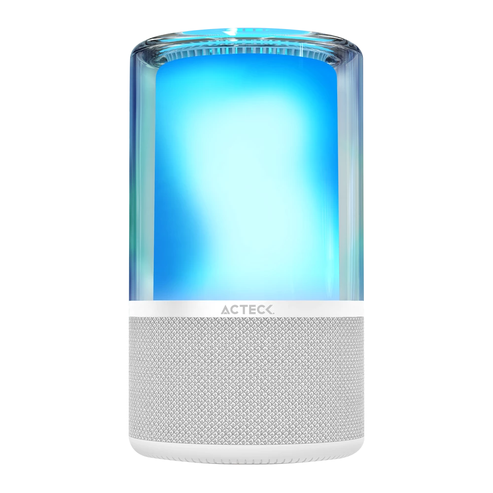 Bocina Portátil de ambientación | Glee Pure AP70 | Bluetooth 5.2 + 20W + Alimentación Tipo-C- Iluminación de Efectos Batería Recargable Li-Ion de 5h | Elite Series Blanco