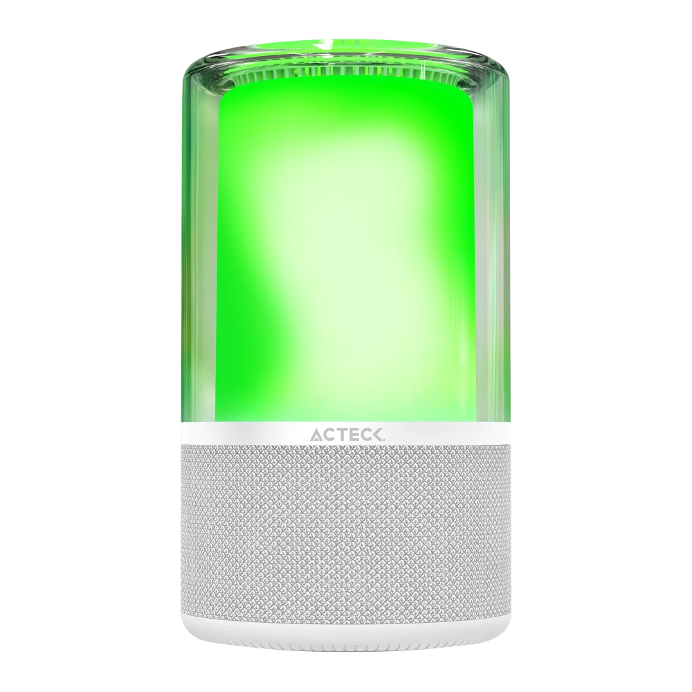 Bocina Portátil de ambientación | Glee Pure AP70 | Bluetooth 5.2 + 20W + Alimentación Tipo-C- Iluminación de Efectos Batería Recargable Li-Ion de 5h | Elite Series Blanco