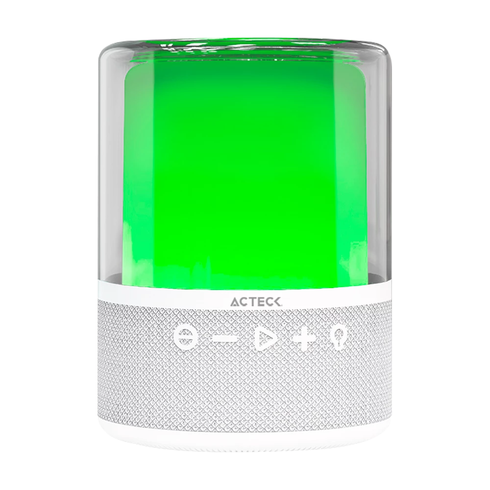 Bocina Portatil de ambientación | Glee Pure AP50 | Bluetooth 5.2 + 10W + Alimentación Tipo-C- Iluminación de Efectos Batería Recargable Li-Ion de 3.5h | Elite Series Blanco