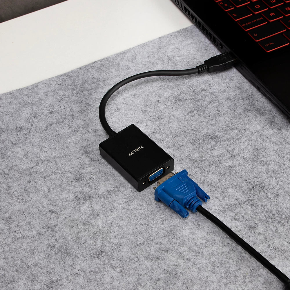 Adaptador  USB A a VGA | Shift Plus AV410 | Negro