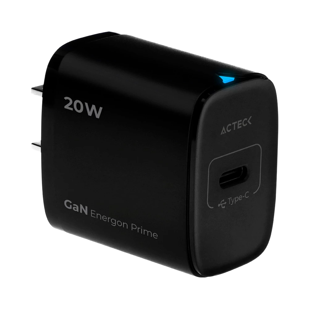 CARGADOR DE PARED ACTECK ENERGON PRIME CP415 / 20W / USB C / CARGA RAPIDA / NEGRO / AC-937122 AC-937122 - ACTECK