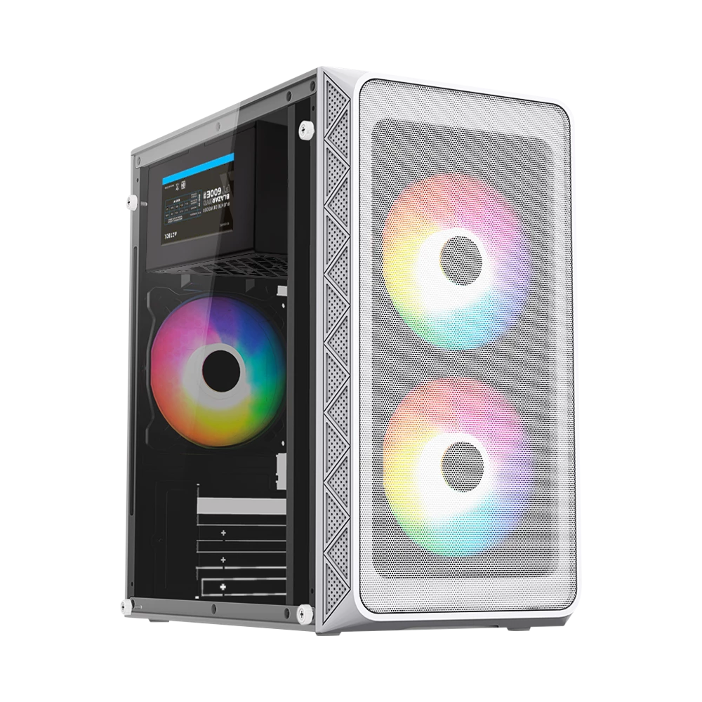 GABINETE ACTECK DOOM PRO MESH GI730M / MINI TORRE / MINI ITX MICRO ATX / FUENTE DE PODER 600 W / PANEL CRISTAL TEMPLADO / VENTILADOR FRGB / 3 AOS DE GARANTIA / BLANCO / AC-939256 AC-939256 - ACTECK