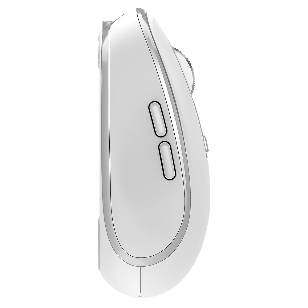 Mouse Ultra Portable Multidispositivo | Optimize Trip Pro MI580 Inalámbrico | 2.4 MHz + Bluetooth | 1600 DPI | 7 Botones | Recargable + USB-C | Elite | Blanco