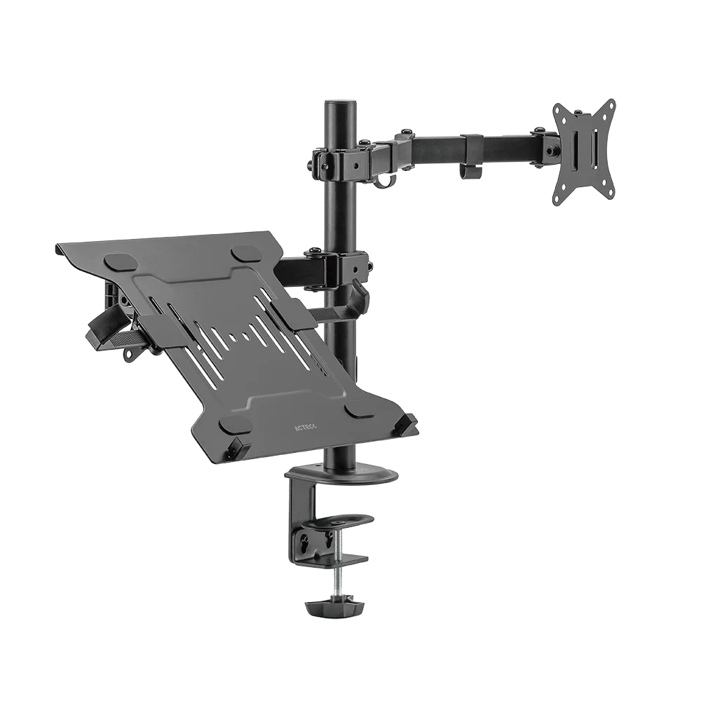Soporte Articulado para Escritorio Articulado para 1 Monitor + 1 Laptop / 17" - 32 " | Enforce Zone SM480 | Negro