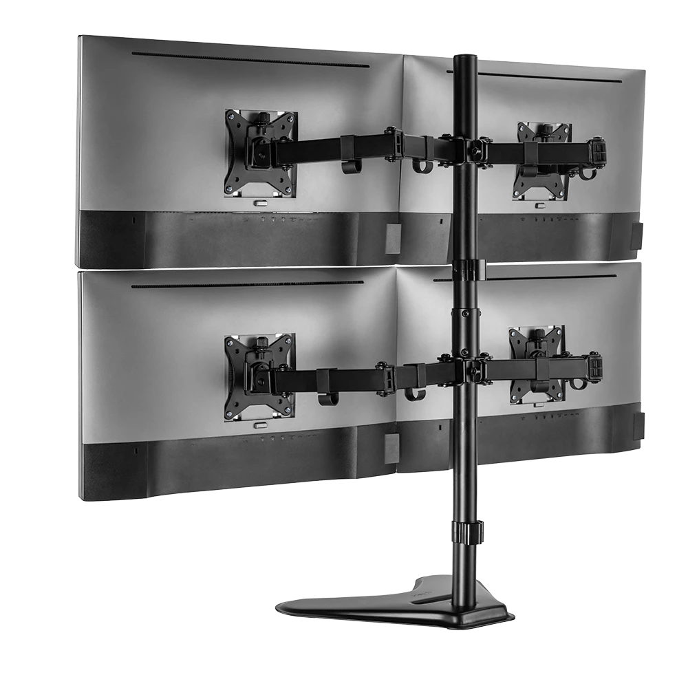 Soporte Articulado para 4 Monitores | Enforce Zone-B SM445 | 17" - 32" | Soporta 9 kg | Soporte Vesa de 75x75mm | 100x100mm con Base | Advanced Series | Negro