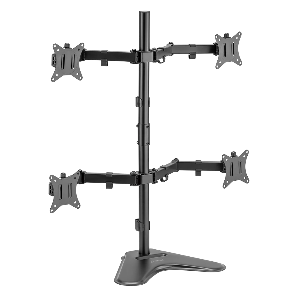 Soporte Articulado para 4 Monitores | Enforce Zone-B SM445 | 17" - 32" | Soporta 9 kg | Soporte Vesa de 75x75mm | 100x100mm con Base | Advanced Series | Negro