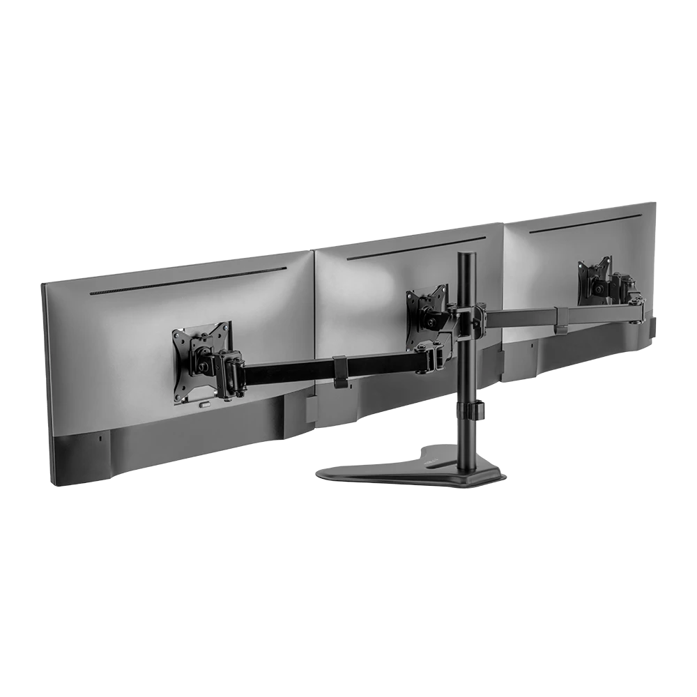 Soporte Articulado para 3 Monitores 17"- 27" | Enforce Zone-B SM435 | Soporta 7 kg | Soporte Vesa de 75x75mm | 100x100mm con Base | Advanced Series | Negro