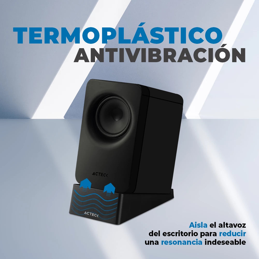 Bases para Bocinas de Escritorio | Vault Acoustic BB400 | Mejora la acustica + Inclinacion de 15° + Aisla la vibracion |  Advanced Series | Negro