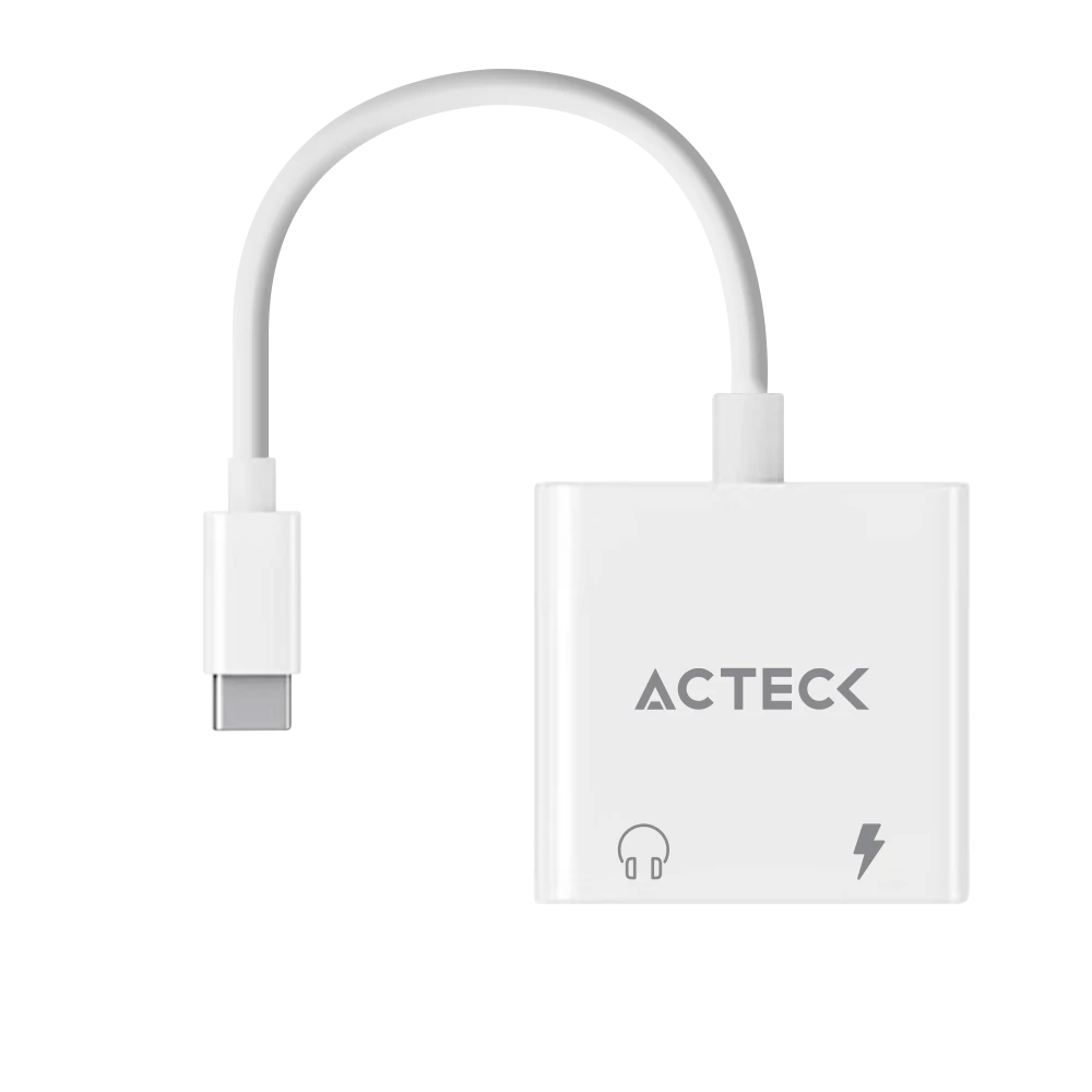 Adaptador USB C 3.1 a 2 USB C | Shift Plus AA415 | Para Audio y Carga simultaneamente | Macho a 2x Hembra | Advanced Series | Blanco