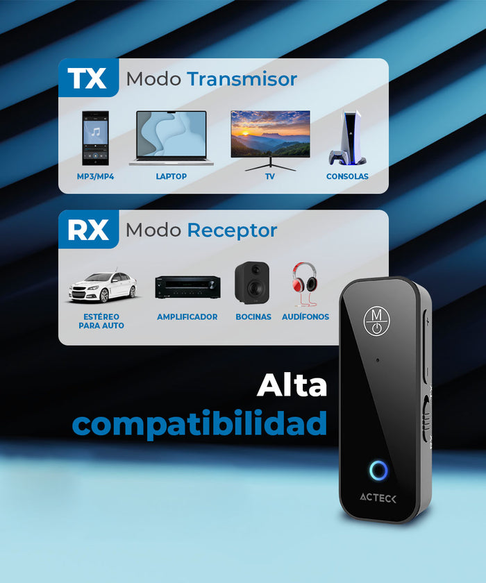 Receptor 3.5 mm a Bluetooth 5.1 | Shift Plus AB424 | Transmisor y Rece