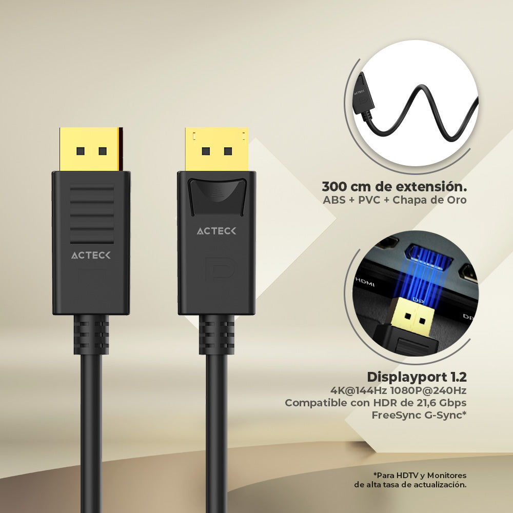 Cable DP a DP | Linx Plus DP422-3 | Negro