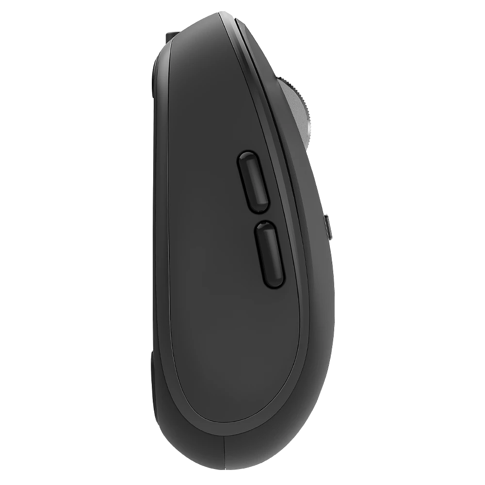 Mouse Ultra Portable Multidispositivo | Optimize Trip Pro MI580 Inalámbrico | 2.4 MHz + Bluetooth | 1600 DPI | 7 Botones | Recargable + USB-C | Elite | Negro