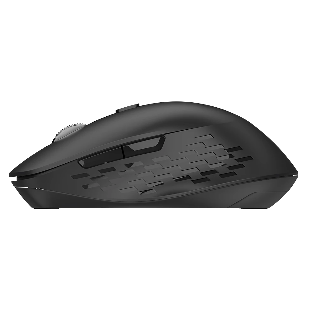 Mouse Confortable y Elegante | Optimize Flow MI480 | Inalámbrico + 2.4 MHz + 1600 DPI + 6 Botones + Batería 2x AAA Incluida | Advanced | Negro