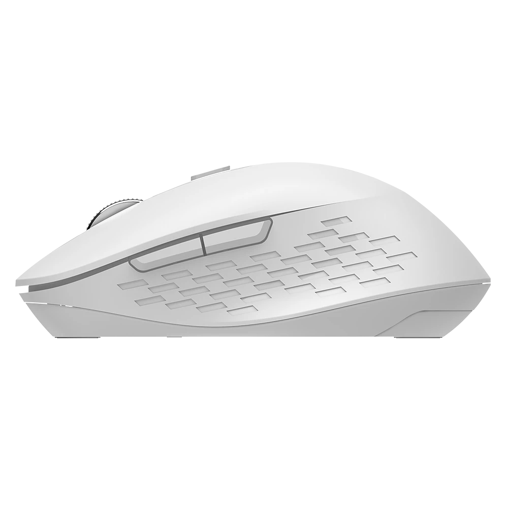 Mouse Confortable y Elegante | Optimize Flow MI480 | Inalámbrico + 2.4 MHz + 1600 DPI + 6 Botones + Batería 2x AAA Incluida | Advanced | Blanco