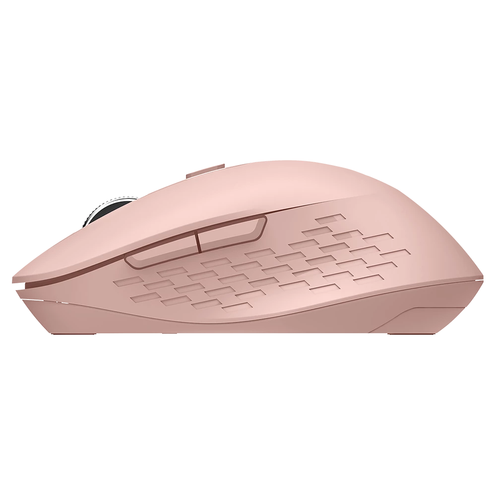 Mouse Confortable y Elegante | Optimize Flow MI480 | Inalámbrico + 2.4 MHz + 1600 DPI + 6 Botones + Batería 2x AAA Incluida | Advanced | Rosa