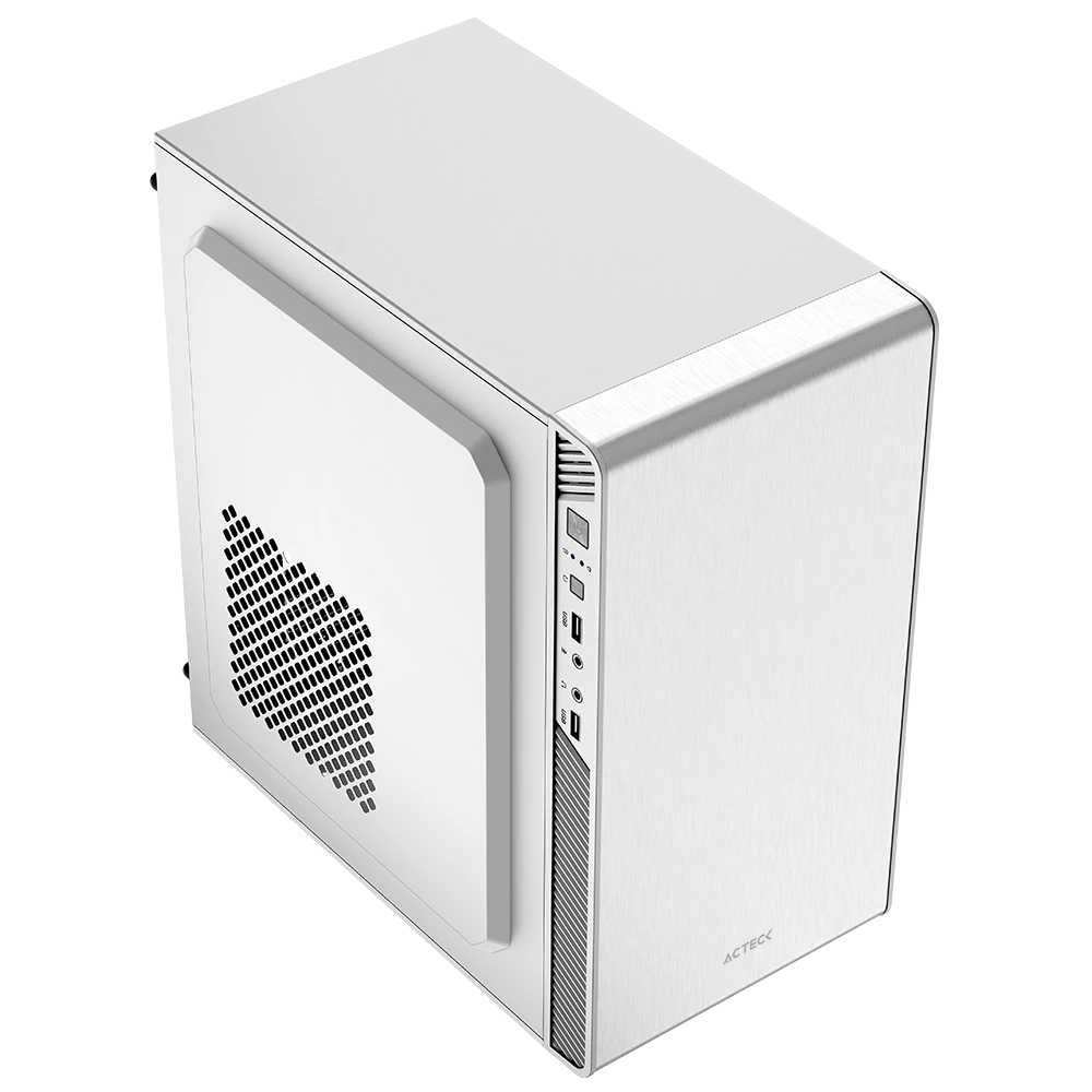 Gabinete Mini Torre | Performance II GI215 | Max MB M-ATX Fuente ATX 500 W | 2x USB 2.0 | Full Metálico + Frente Solido | Blanco