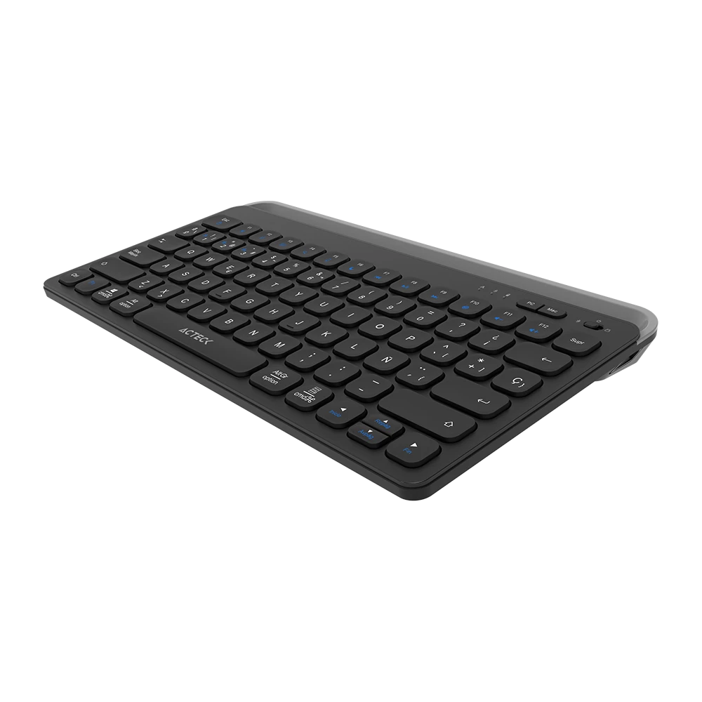 Teclado Multidispositivo | Inspire Trek TI737 | 2.4 MHz + 2 modos BT | Tamaño 65% | Teclas de Membrana Tipo Tijera + Perfil Delgado + Teclas Multimedia | Recargable | Elite | Negro-Gris