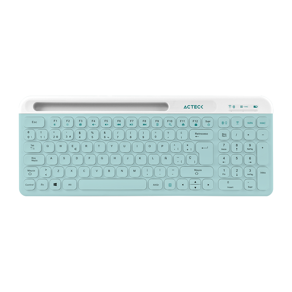 Combo Teclado y Mouse | Creator Virtuos Silk MK720 | 2 en 1 | Teclado Ergonómico + Mouse + Inalámbrico 2.4 GHz+ Recarga USB C | Tiffany