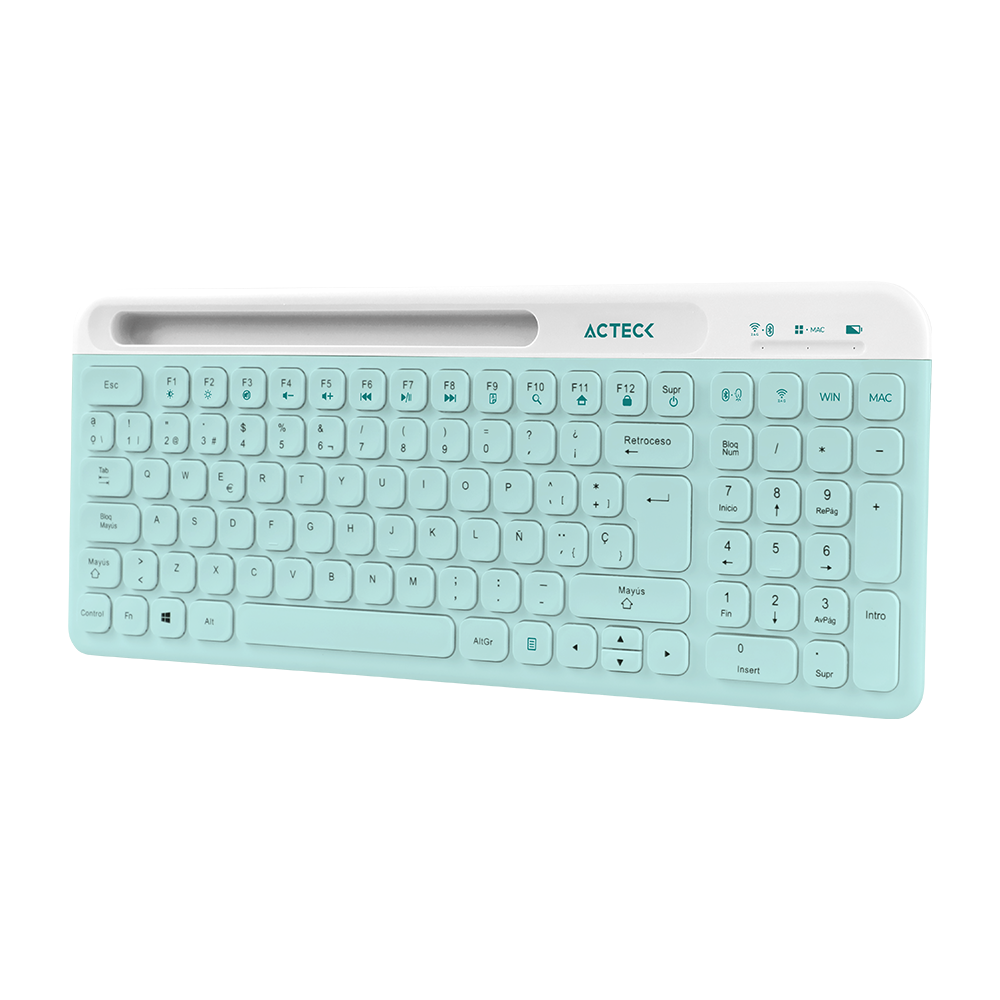 Combo Teclado y Mouse | Creator Virtuos Silk MK720 | 2 en 1 | Teclado Ergonómico + Mouse + Inalámbrico 2.4 GHz+ Recarga USB C | Tiffany