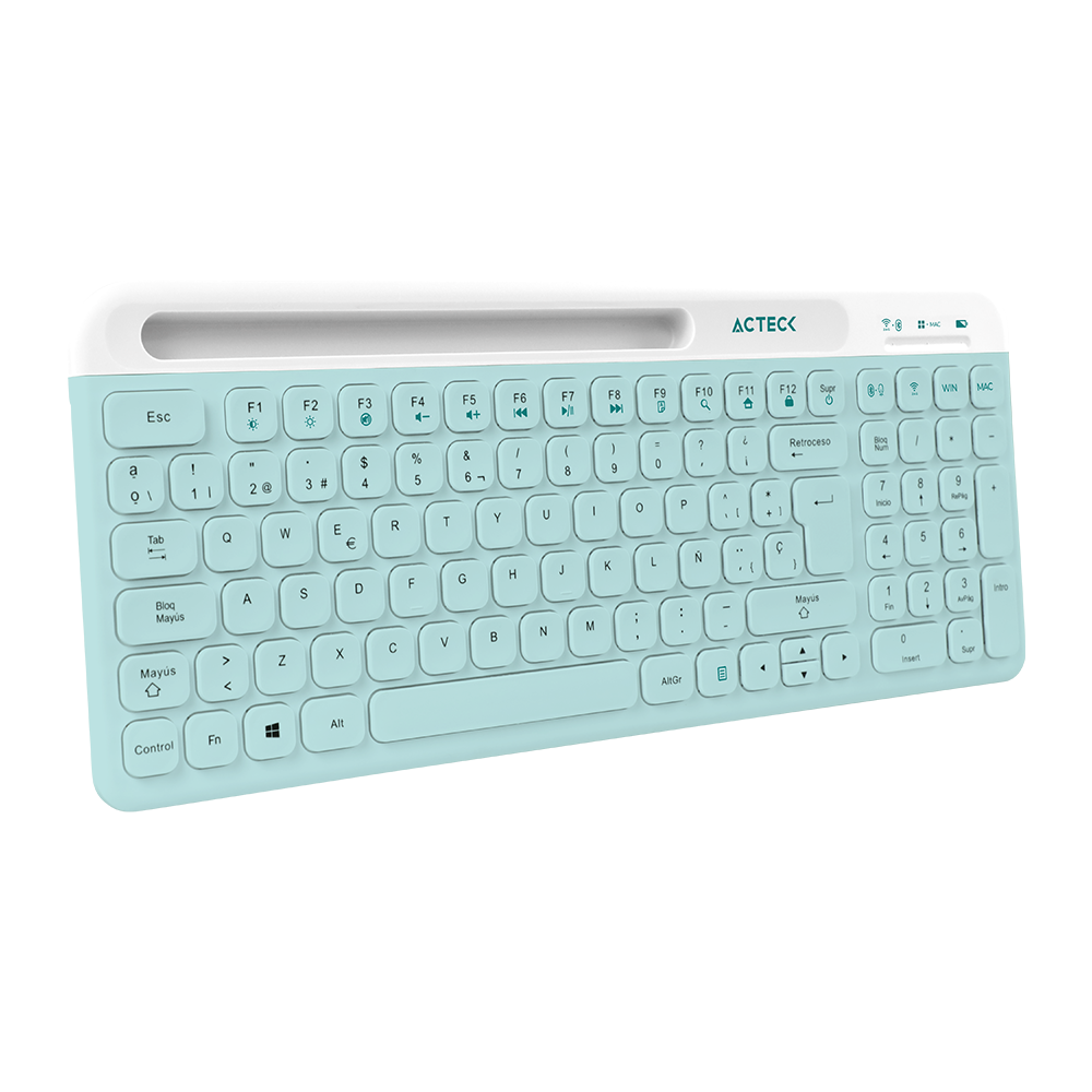 Combo Teclado y Mouse | Creator Virtuos Silk MK720 | 2 en 1 | Teclado Ergonómico + Mouse + Inalámbrico 2.4 GHz+ Recarga USB C | Tiffany