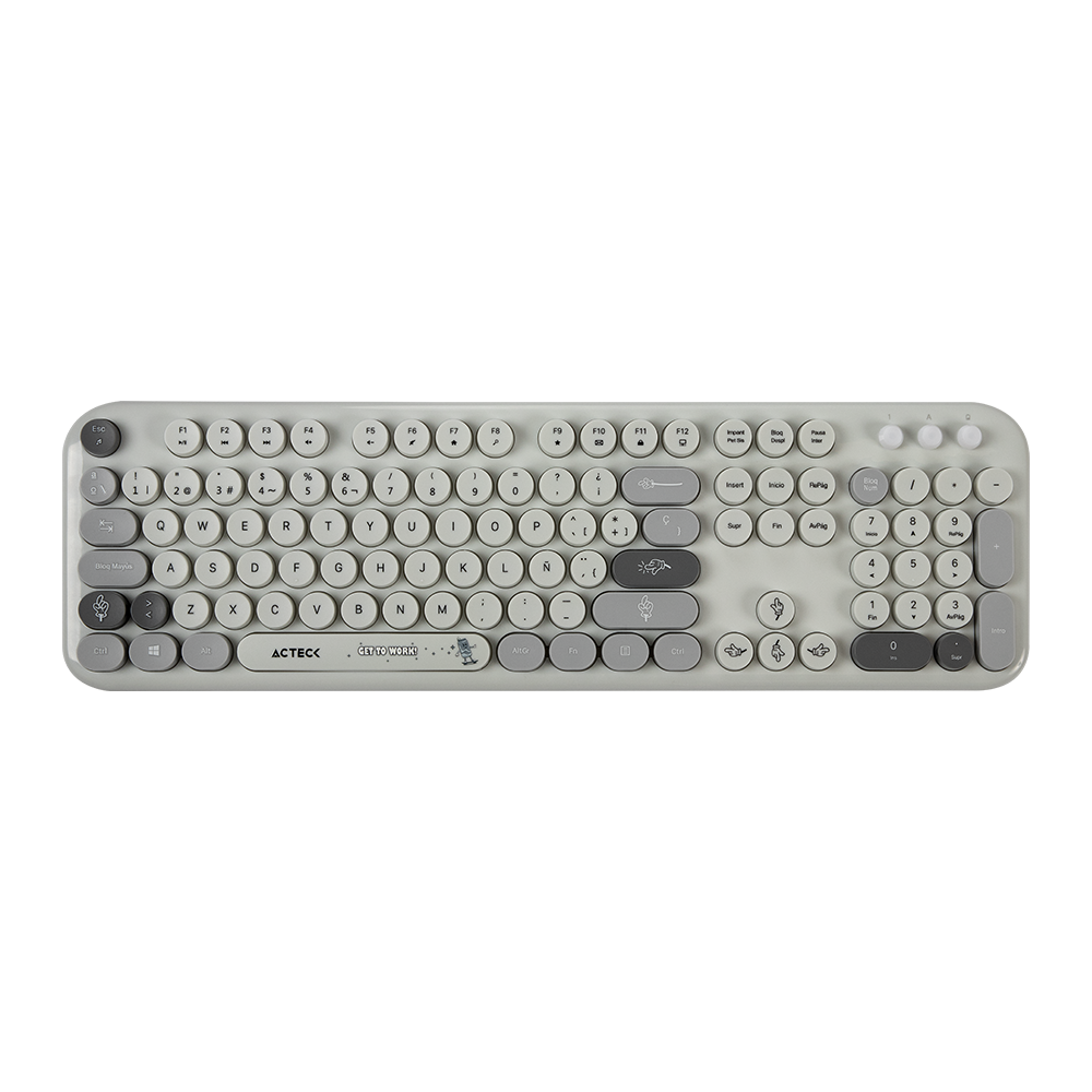 Combo 2 en 1 Inalámbrico | Creator Chic K- Colors MK485 | Teclado + Mouse | 2.4 MHz | 100% + Diseño Vanguardista + Teclas de Membrana | 1xAA + 1xAA | Advanced | Gris