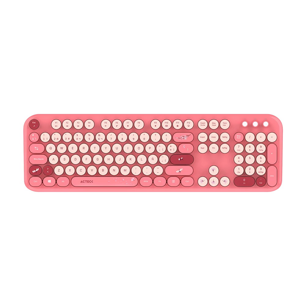 Combo 2 en 1 Inalámbrico | Creator Chic K- Colors MK485 | Teclado + Mouse | 2.4 MHz | 100% + Diseño Vanguardista + Teclas de Membrana | 1xAA + 1xAA | Advanced | Rojo