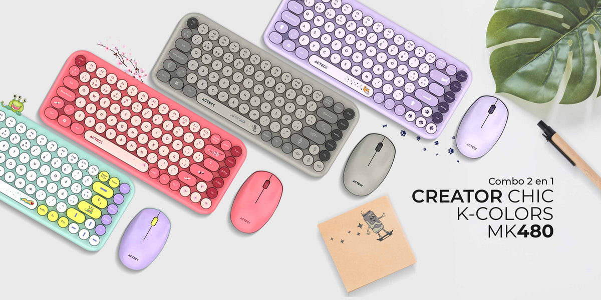 Combo 2 en 1 Inalámbrico | Creator Chic K- Colors MK480 | Rojo
