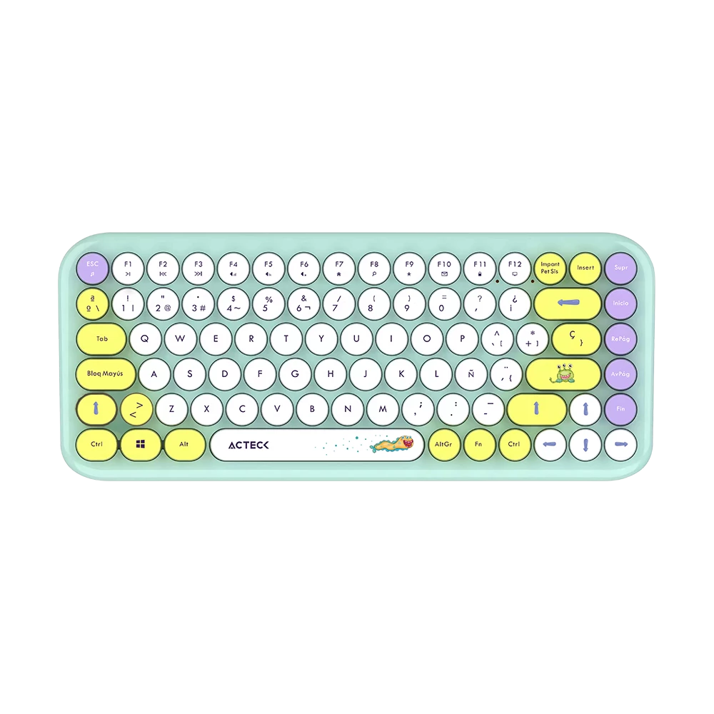 Combo 2 en 1 Inalámbrico | Creator Chic K- Colors MK480 | Teclado + Mouse | 2.4 MHz | 65% + Diseño Vanguardista + Teclas de Membrana | 1xAA + 1xAA | Advanced | Tiffany