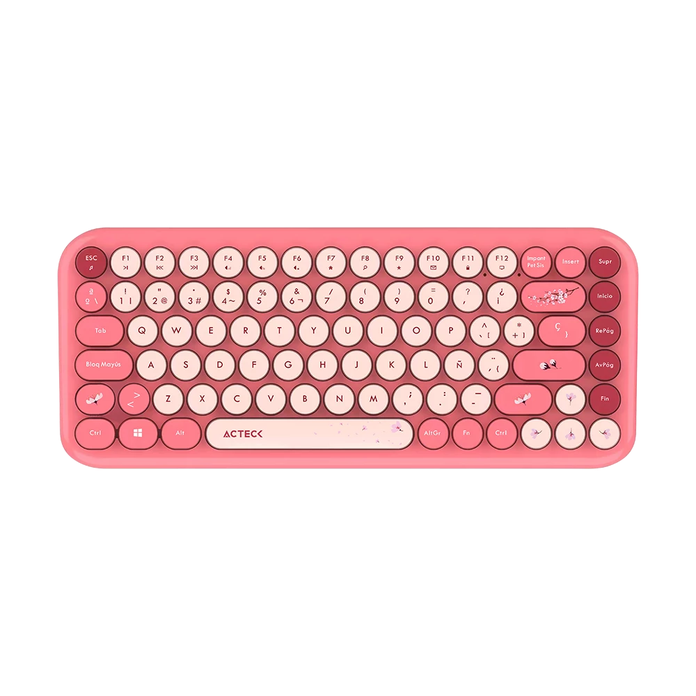 Combo 2 en 1 Inalámbrico | Creator Chic K- Colors MK480 | Teclado + Mouse | 2.4 MHz | 65% + Diseño Vanguardista + Teclas de Membrana | 1xAA + 1xAA | Advanced | Rojo