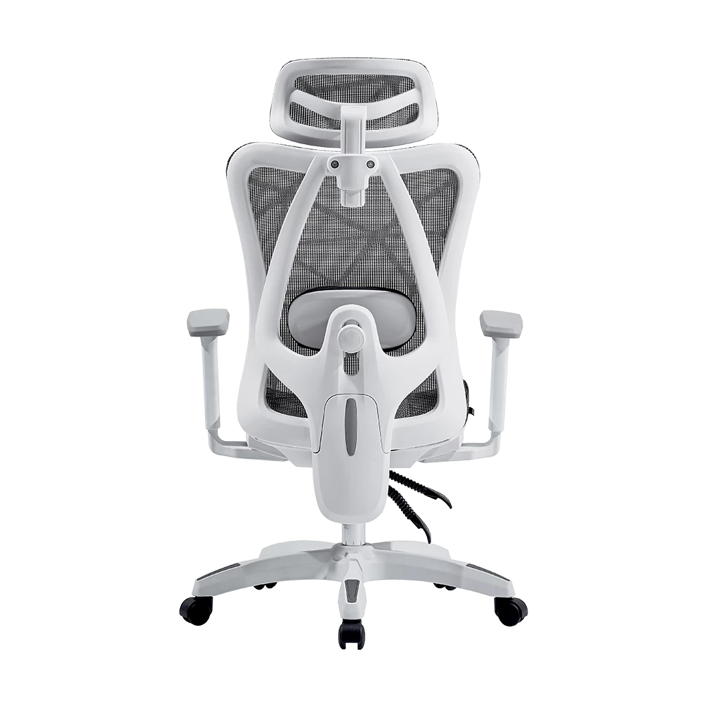 Silla de Oficina Ergonómica | Floe Plus EC727 | Malla + PP + Nylon | Pistón Clase 3 + Soporta hasta 120 Kg + Mecanismo Mecánico + 135° | Reposabrazos 3D | Elite | Blanco