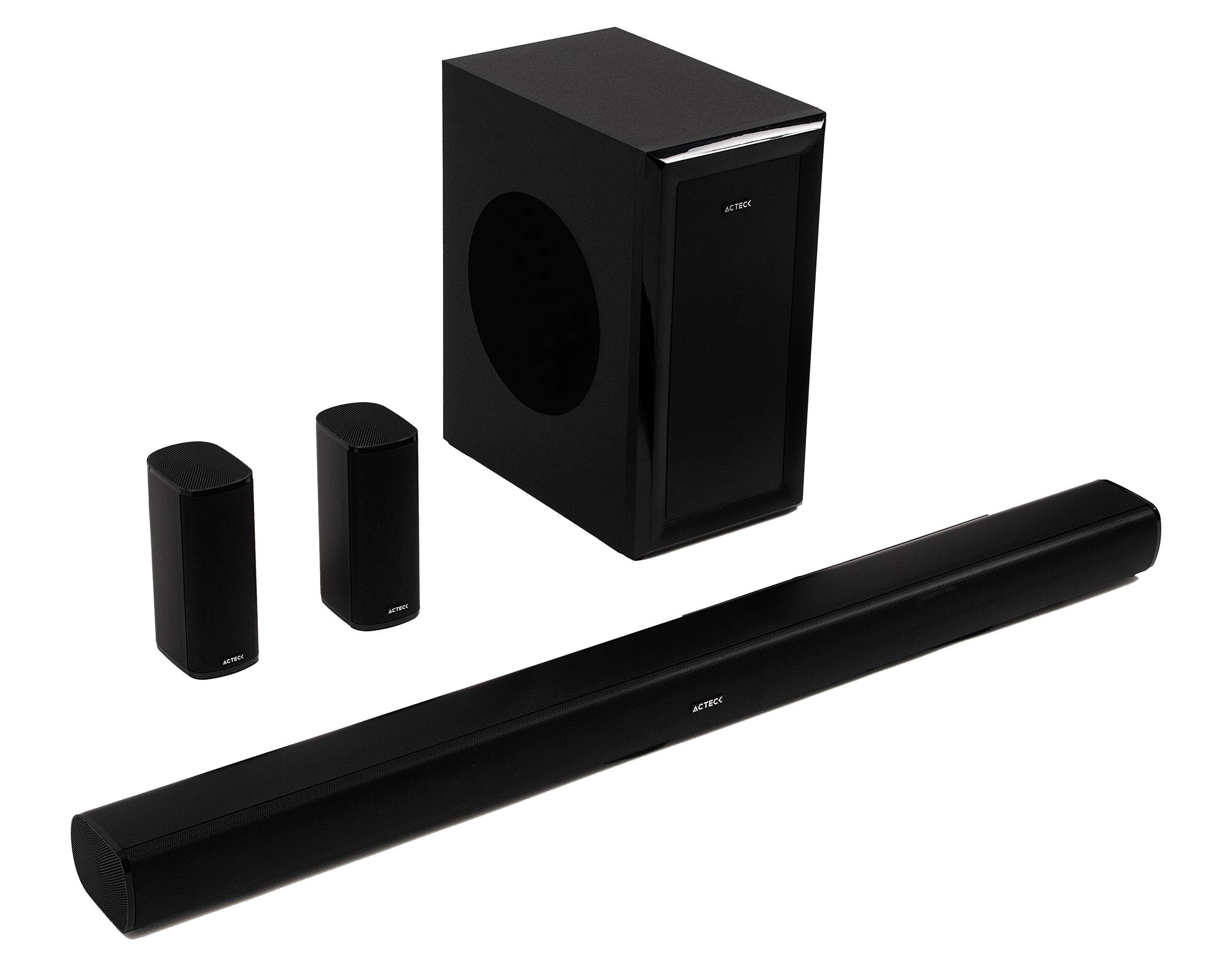 Sistema de Teatro en Casa | Dynamic Stage BS700 | Bluetooth 5.3 + HDMI ARC + Óptico + USB + 3.5 mm | Satélites traseros Inalámbrico + Subwoofer | 180 W | Control Remoto | Elite | Negro