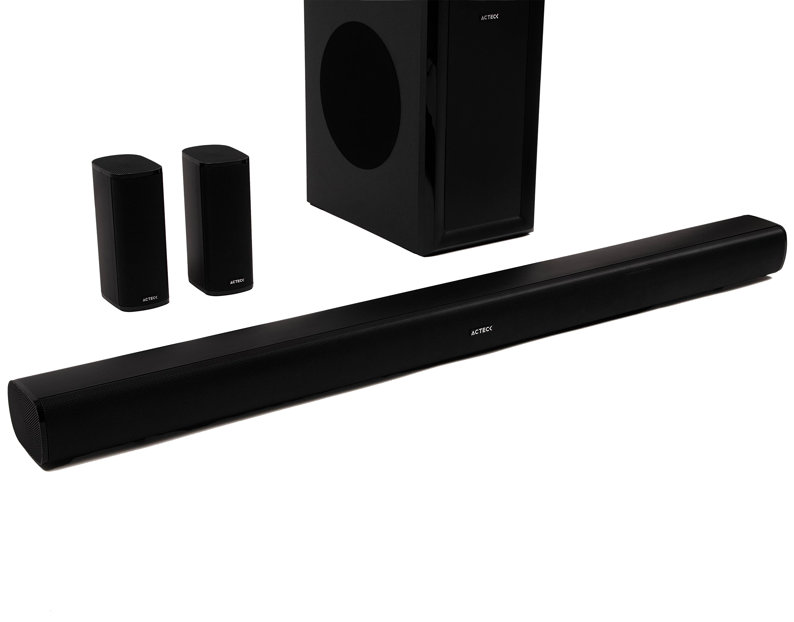 Sistema de Teatro en Casa | Dynamic Stage BS700 | Bluetooth 5.3 + HDMI ARC + Óptico + USB + 3.5 mm | Satélites traseros Inalámbrico + Subwoofer | 180 W | Control Remoto | Elite | Negro