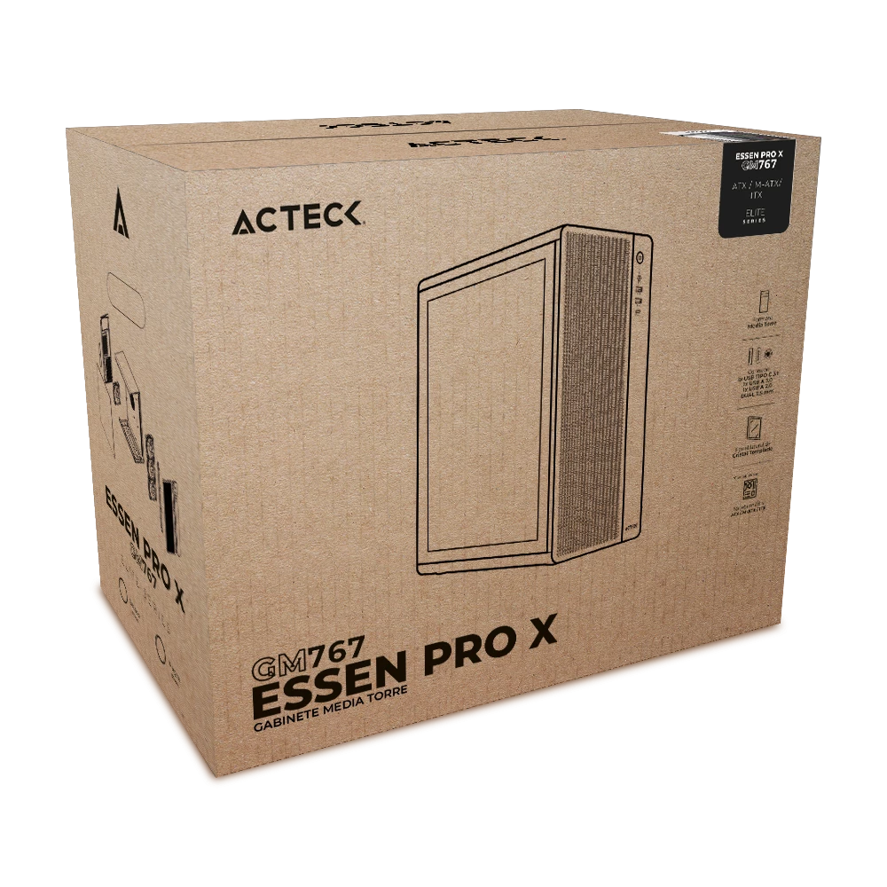 Gabinete Media Torre | Essen Pro X GM767 | Negro