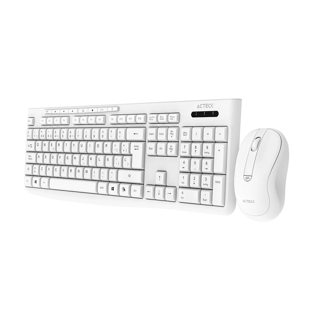 Combo 2 en 1 Inalámbrico Creator Prime MK225 | Teclado Clásico Multimedia + Mouse Ergonómico | 2.4  MHz | 1600 DPI | Teclado 100% + Teclas de membrana | 1xBat AAA + 1xBat AA Incluidas | Advanced | Negro