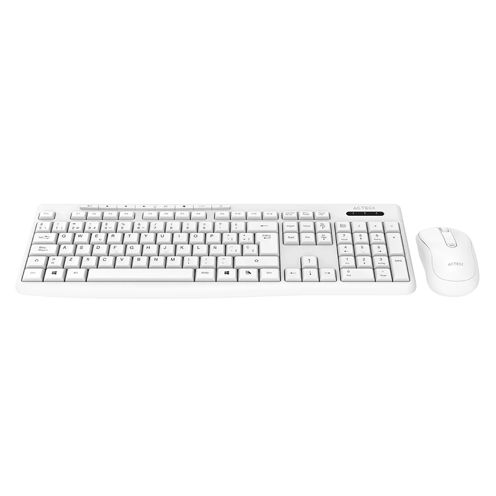 Combo 2 en 1 Inalámbrico Creator Prime MK225 | Teclado Clásico Multimedia + Mouse Ergonómico | 2.4  MHz | 1600 DPI | Teclado 100% + Teclas de membrana | 1xBat AAA + 1xBat AA Incluidas | Advanced | Negro