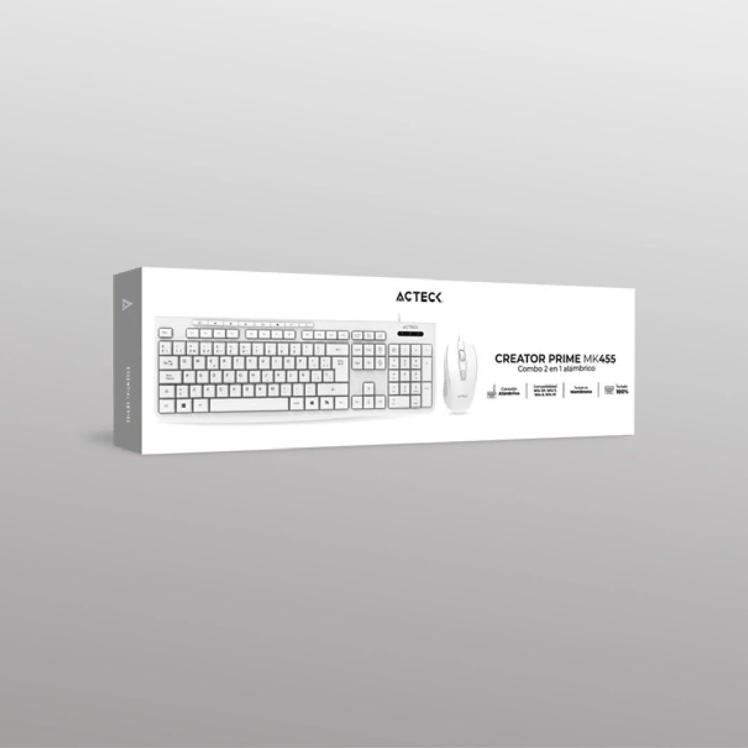Combo 2 en 1 Alámbrico | Creator Prime MK455 | Blanco