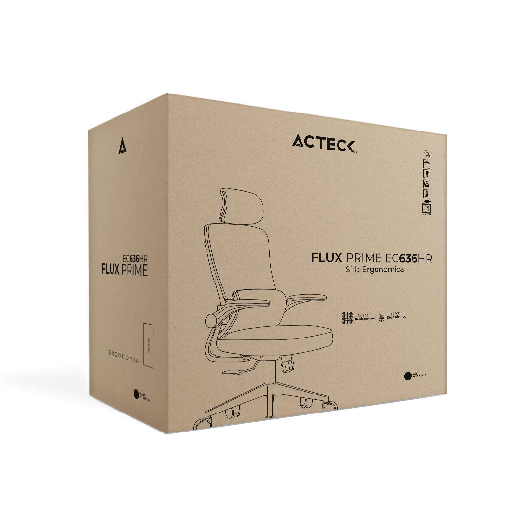 Silla | Flux Prime EC636HR | Marco Blanco- Malla Negra
